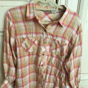 LL bean plaid button shirt